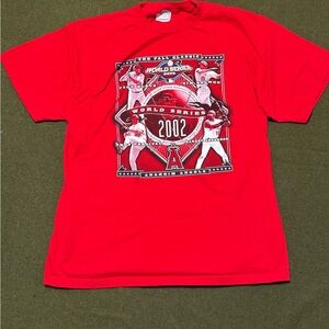 Vintage 2002 Anaheim Angels World Series Red Graphic T-Shirt Men’s XL MLB